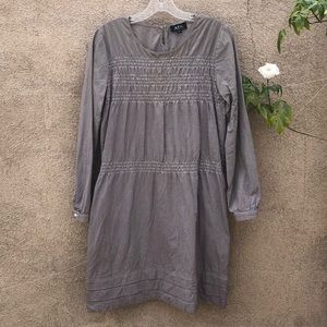 APC Smocked GIngham Long-Sleeved Dress